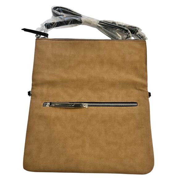 Stella and Dot Waverly Petite perforated Black Handbag - Pale Caramel Interior - Picture 2 of 6